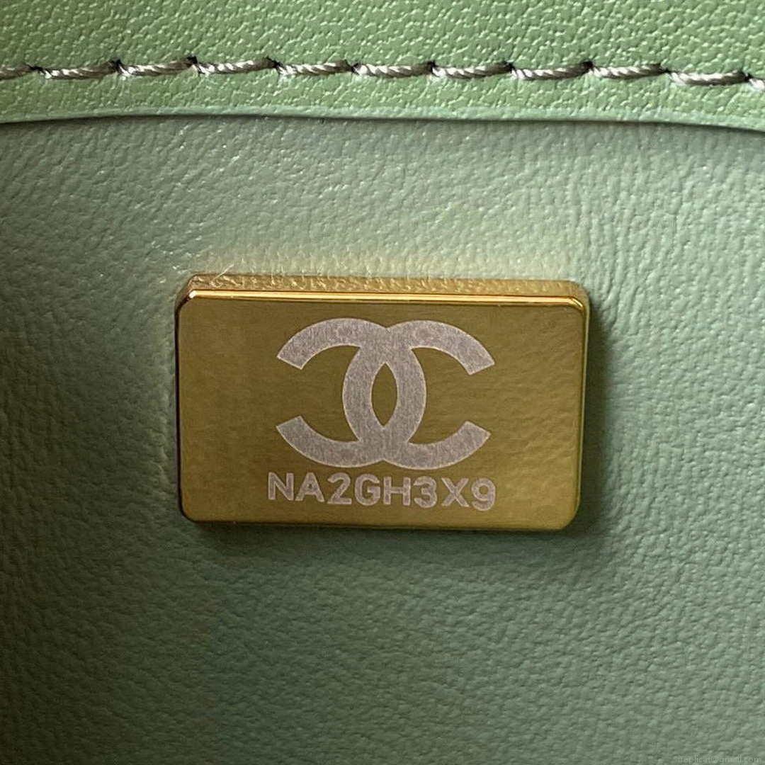 Chanel Small Flap Bag With top Handle Calfskin CC AS2680 Green