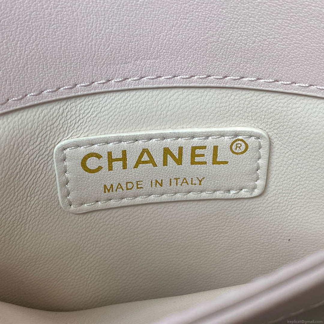 Chanel Small Flap Bag With top Handle Calfskin CC AS2680 Light Pink