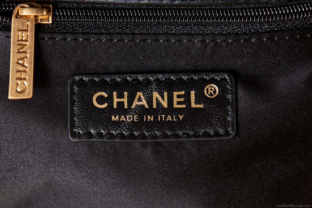 Chanel AS3793 Small Bucket Bag Lambskin Resin & Gold-Tone Metal Black