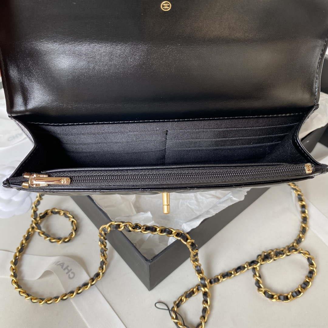 Chanel AP3240 Flap Bag With Top Handle Lambskin & Gold-Tone Metal Black
