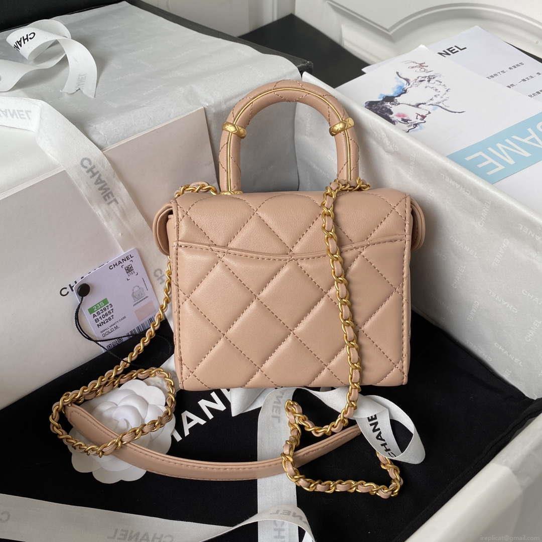 Chanel AS3973 Small Vanity Case Lambskin bag Nude Pink