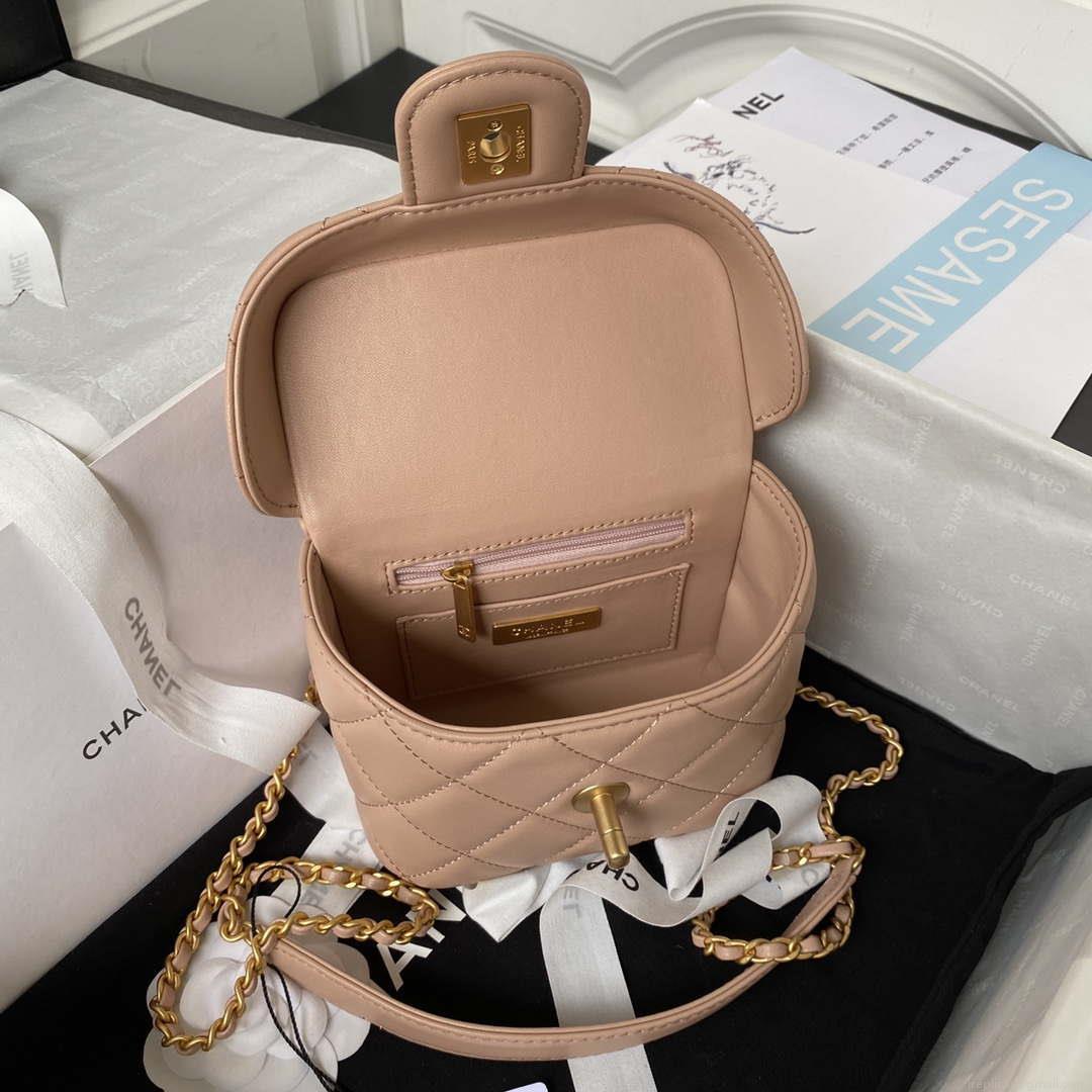Chanel AS3973 Small Vanity Case Lambskin bag Nude Pink