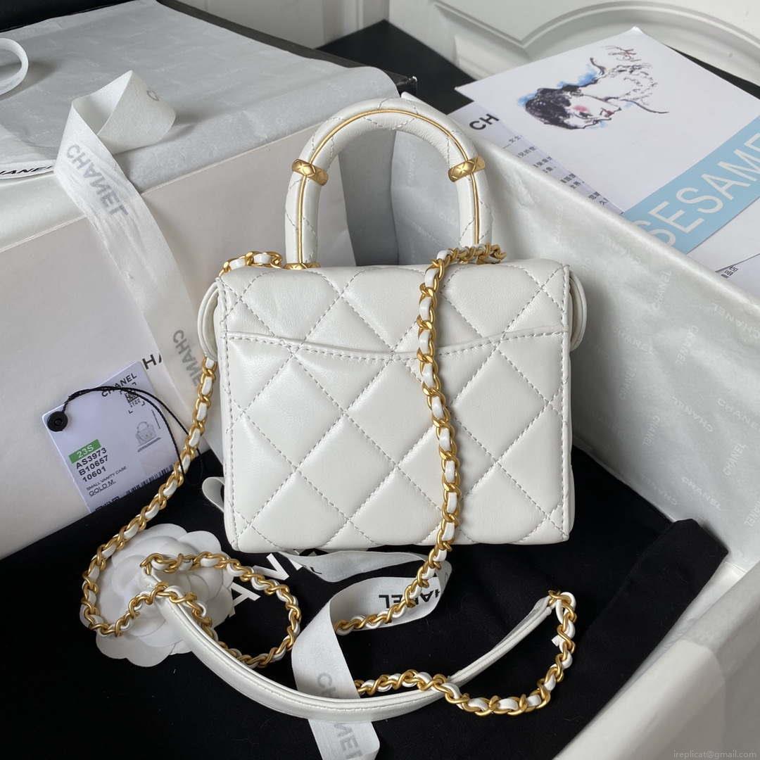 Chanel AS3973 Small Vanity Case Lambskin bag White