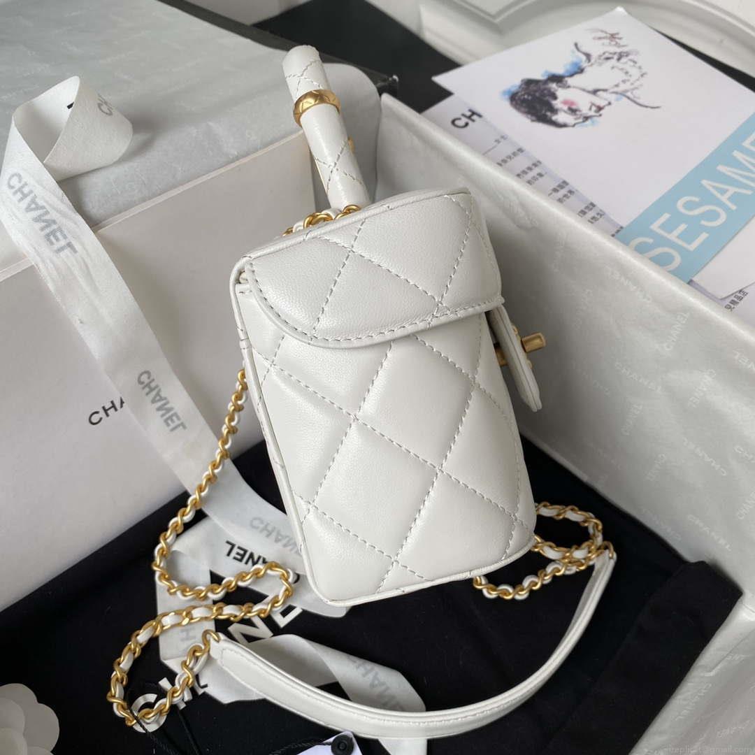 Chanel AS3973 Small Vanity Case Lambskin bag White