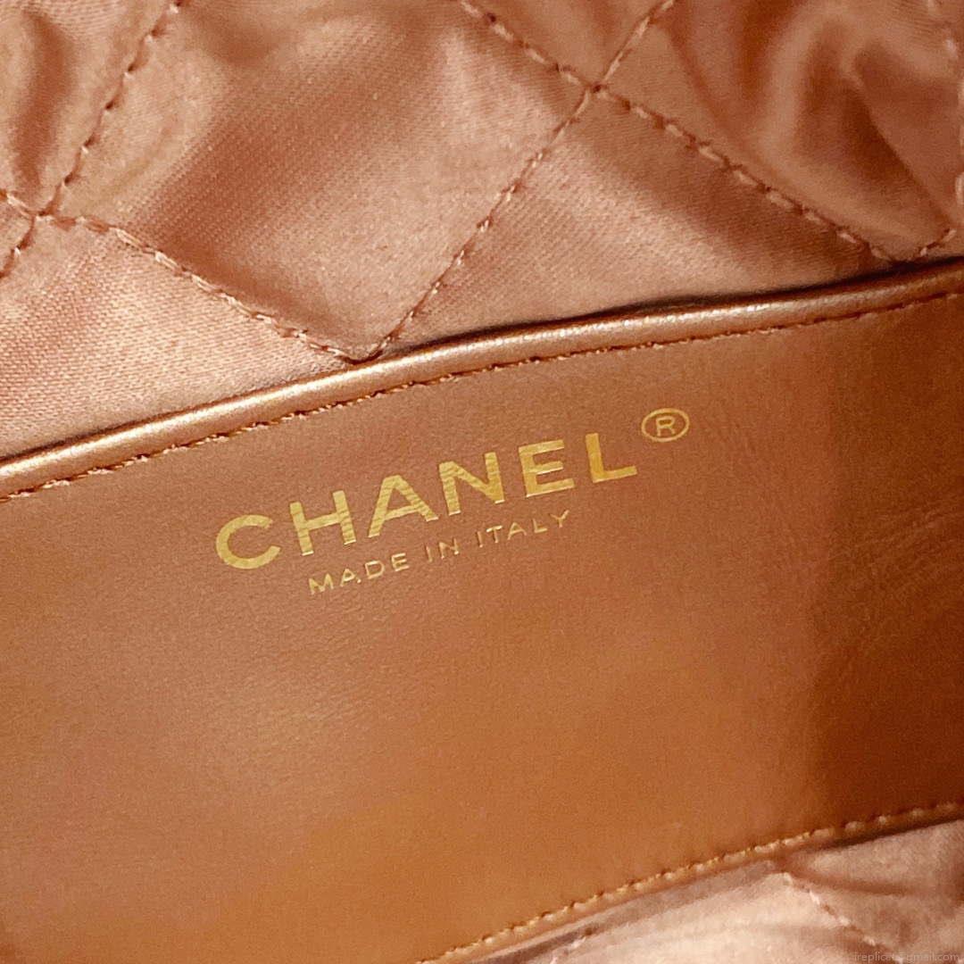 Chanel 22 Mini Handbag AS3980 Shiny Calfskin & Gold-Tone Metal Copper