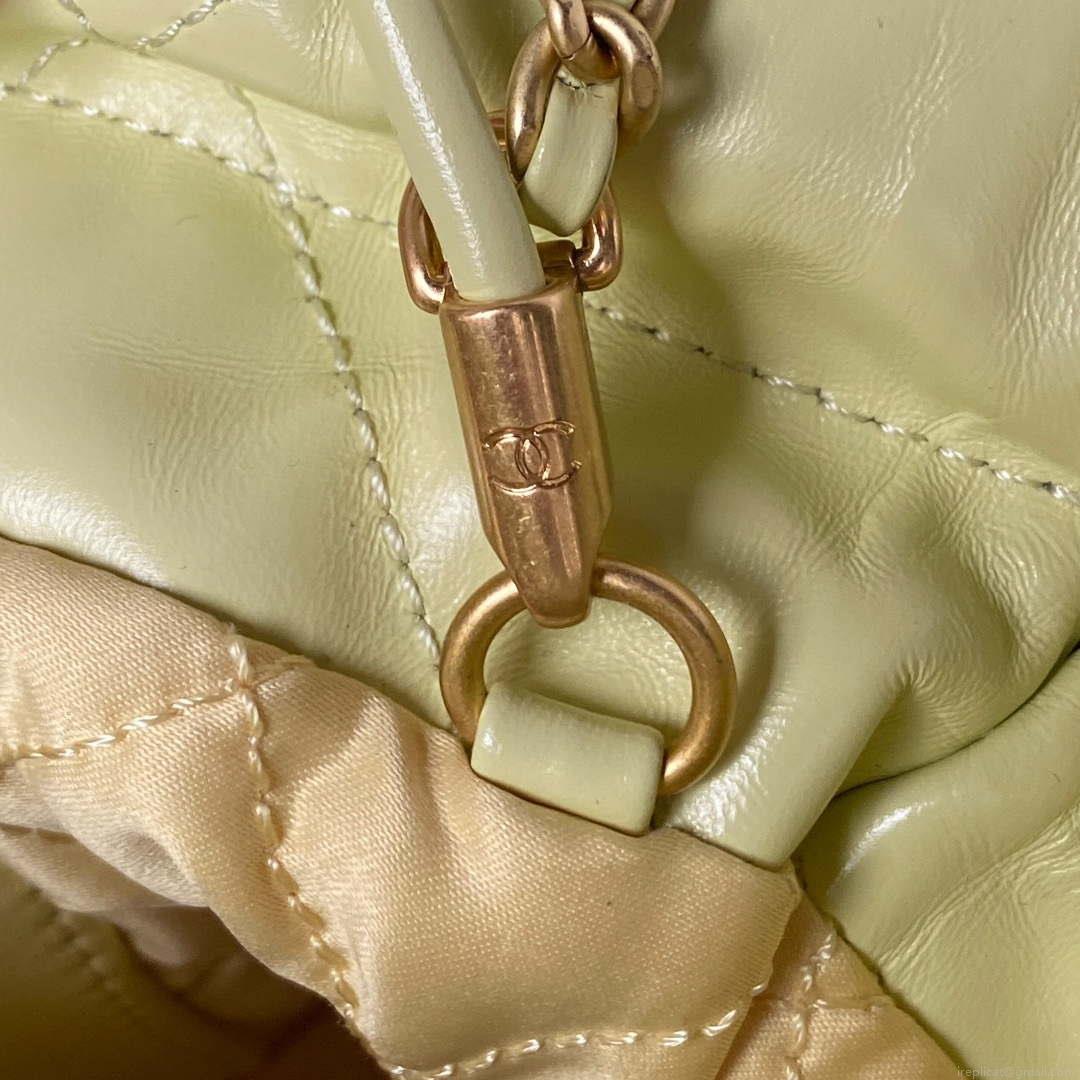 Chanel AS3980 22 Mini Handbag Shiny Calfskin & Gold-Tone Metal Yellow