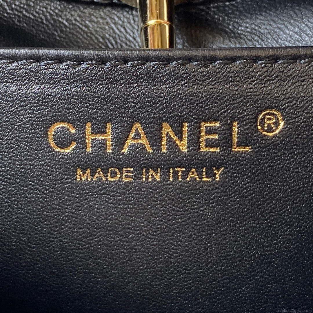 Chanel AS4133 mini Bi-color Chain patent leather Bag Wine Red