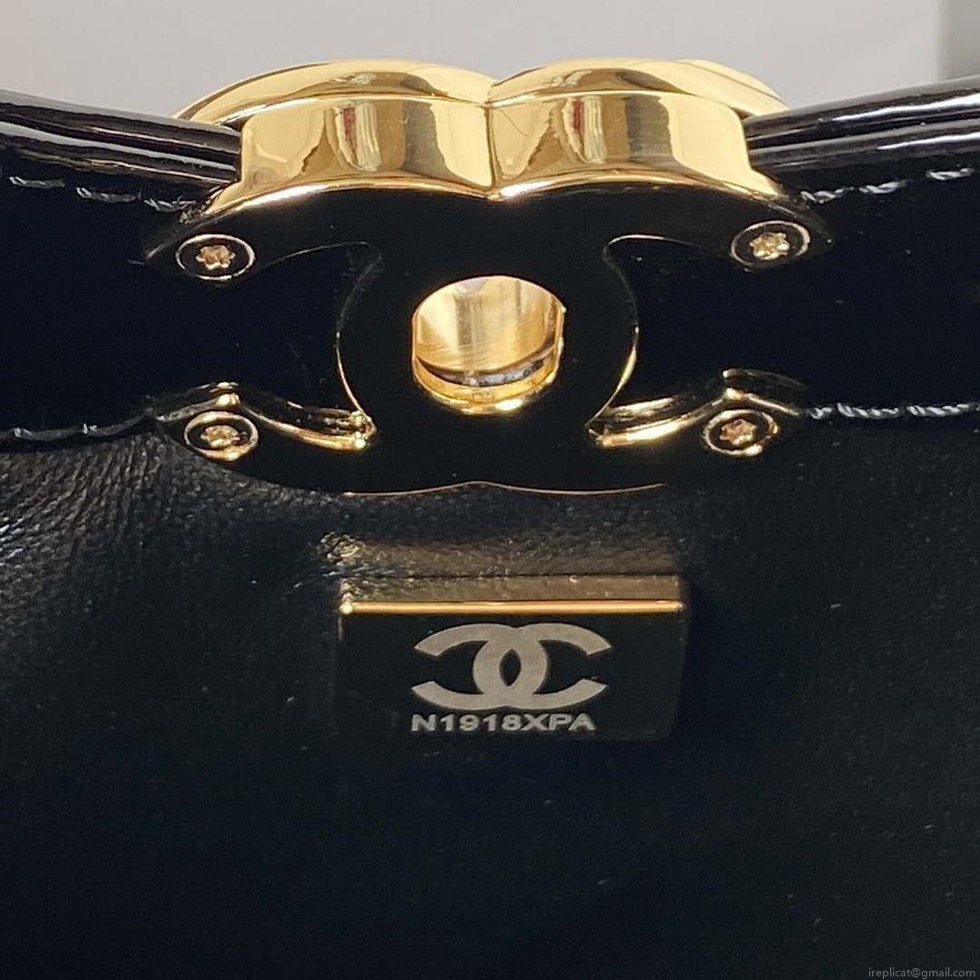 Chanel AS4133 mini Bi-color Chain patent leather Bag Wine Red
