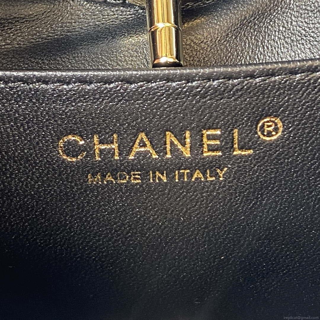 Chanel AS4133 mini Bi-color Chain patent leather Bag White