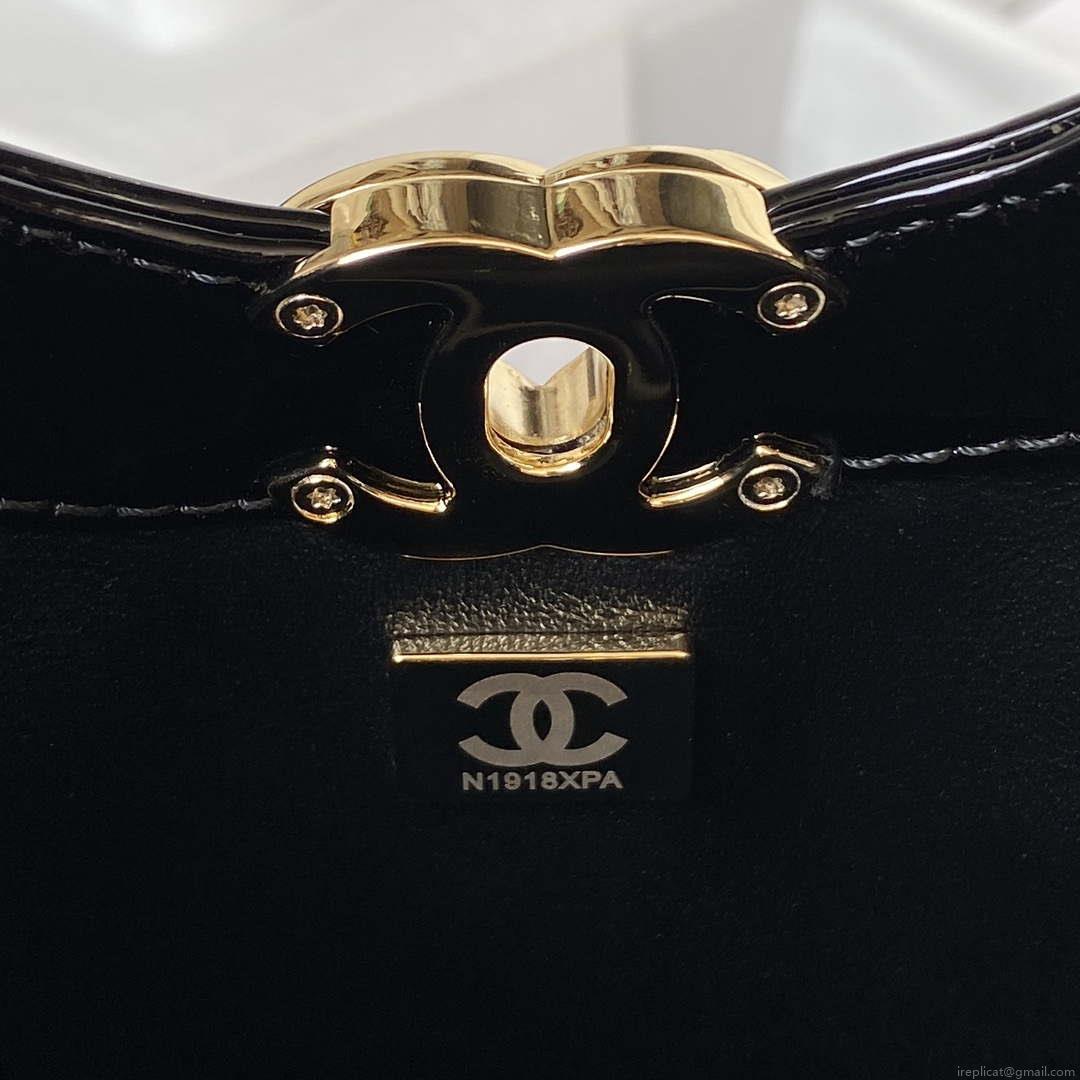 Chanel AS4133 mini Bi-color Chain patent leather Bag White