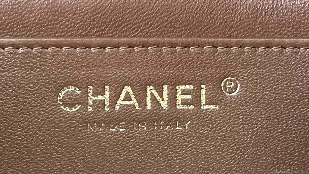 Chanel AS4151 Small Flap Bag With Top Handle Lambskin & Wenge Wood Brown