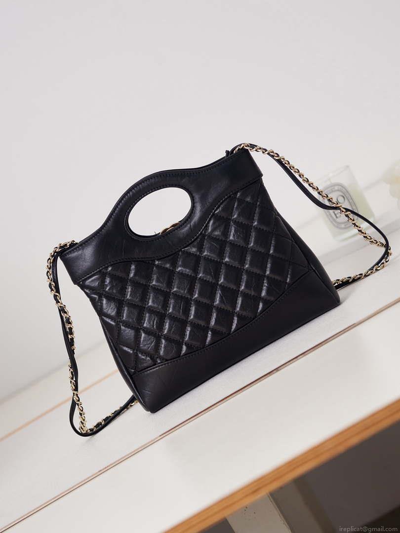 Chanel 31 mini Shopping Chain Lambskin leather AS4133 Bag Black