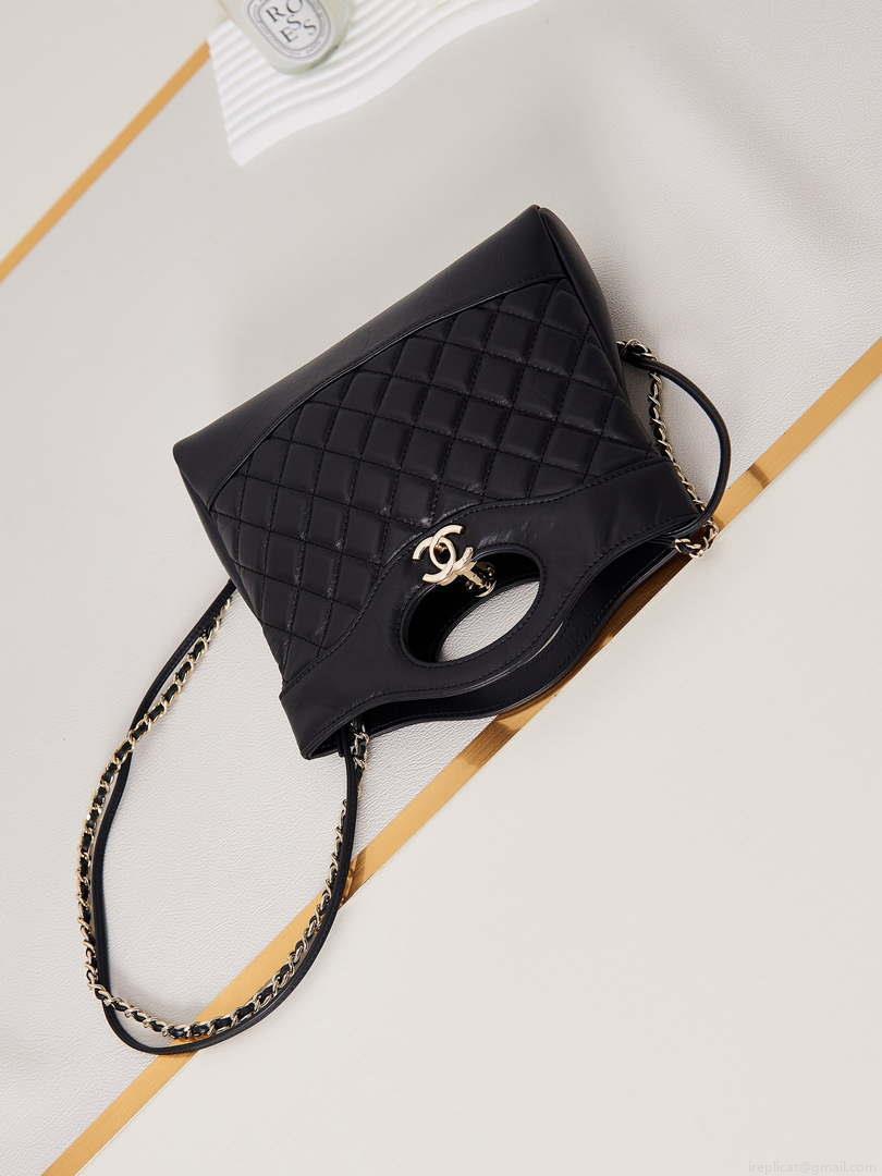 Chanel 31 mini Shopping Chain Lambskin leather AS4133 Bag Black