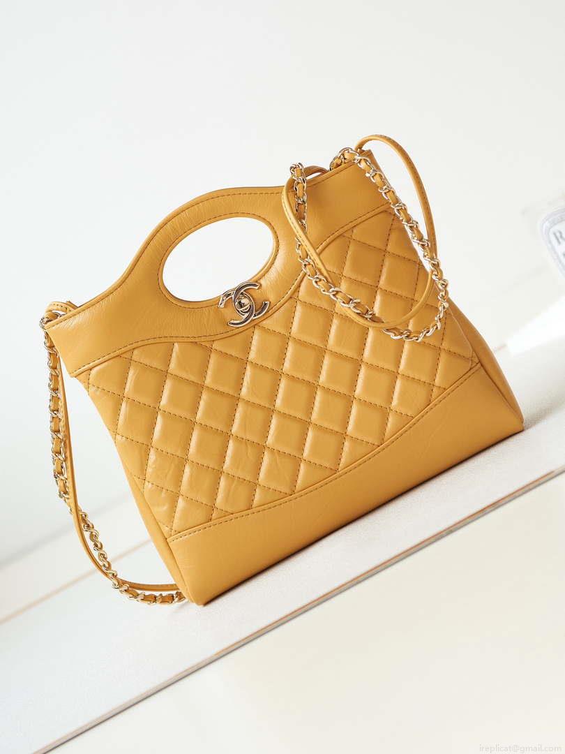 Chanel 31 mini Shopping Chain Lambskin leather AS4133 Bag Yellow