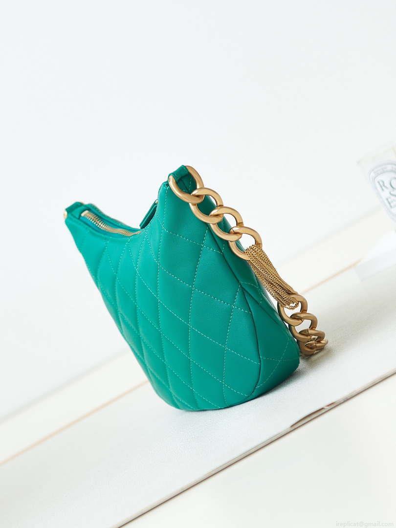 Chanel AS4220 HOBO Handbag Lambskin Green