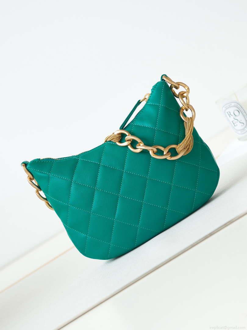 Chanel AS4220 HOBO Handbag Lambskin Green