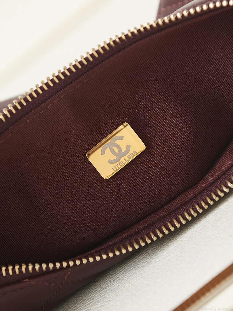 Chanel AS4220 HOBO Handbag Lambskin Wine Red