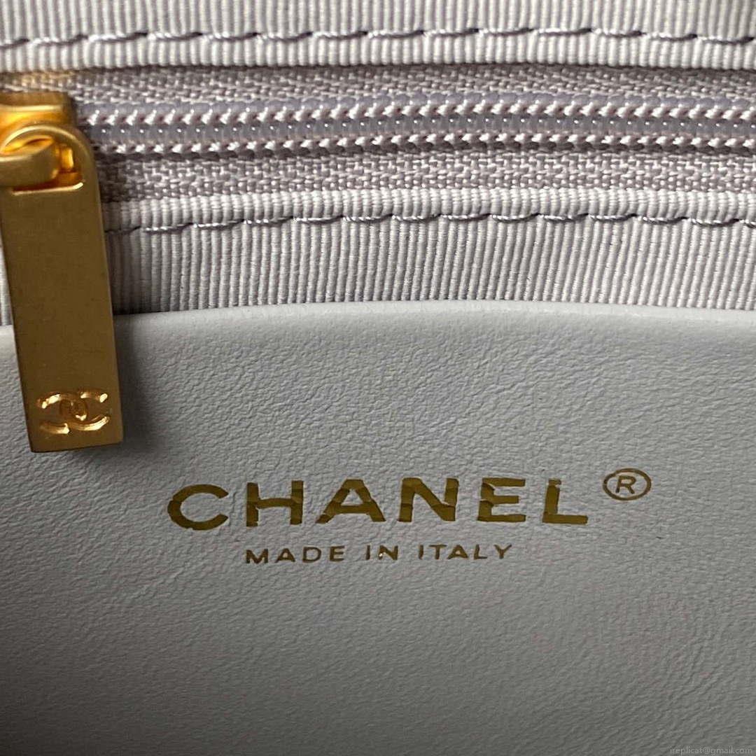 Chanel AS4368 Large HOBO Bag Shiny Crumpled Lambskin & Gold-Tone Metal Gray