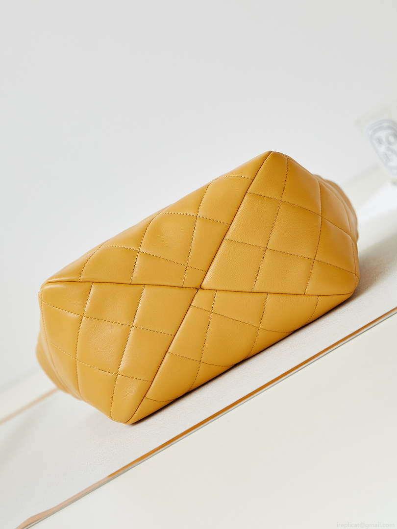 Chanel AS4188 Small Hobo Bag Shiny lambskin Gold Metal Yellow