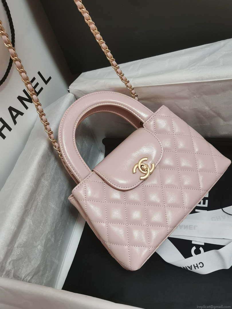 Chanel AS4416 Mini Shopping Bag shiny aged Calfskin gold tone metal Light Pink