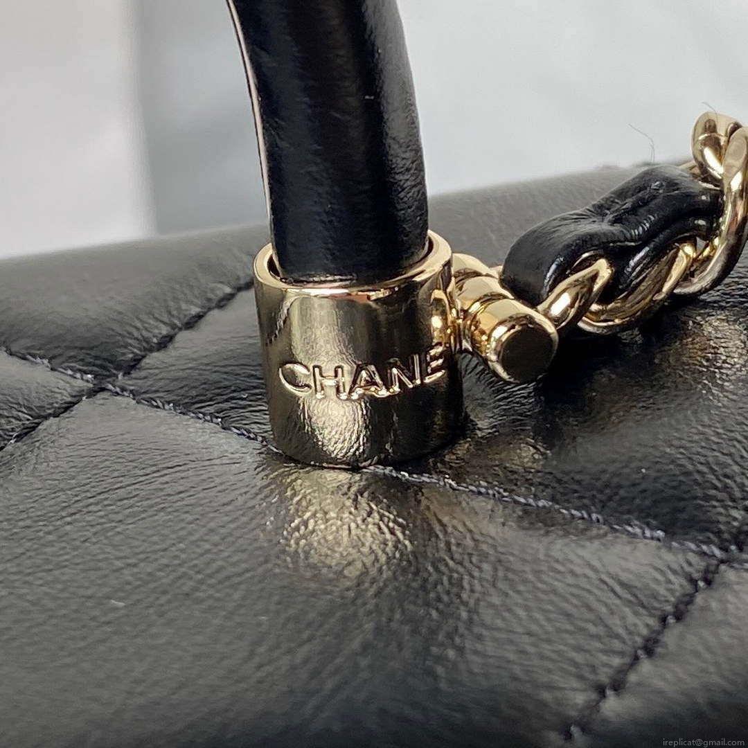 Chanel AS4469 Mini BOX Bag Shiny Calfskin & Gold-Tone Metal Black