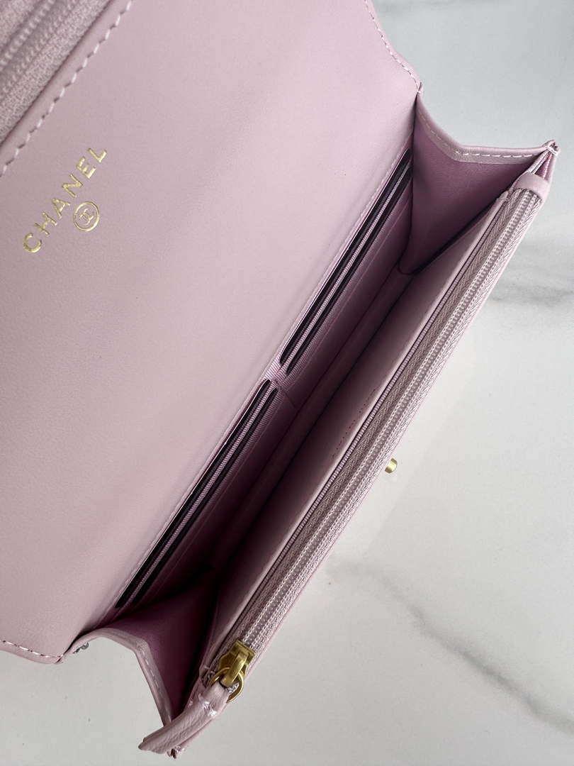 Chanel AP3267 19 Wallet on Chain Woc Shiny Lambskin Pink