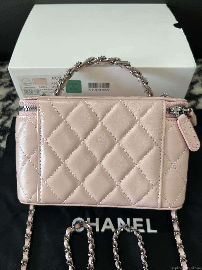 Chanel AP3593 Shiny Crumpled Calfskin Strass & Ruthenium-Finish Metal Pink