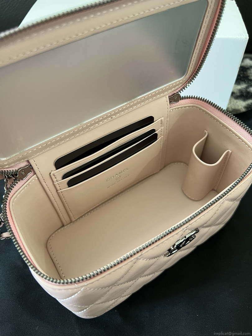 Chanel AP3593 Shiny Crumpled Calfskin Strass & Ruthenium-Finish Metal Pink
