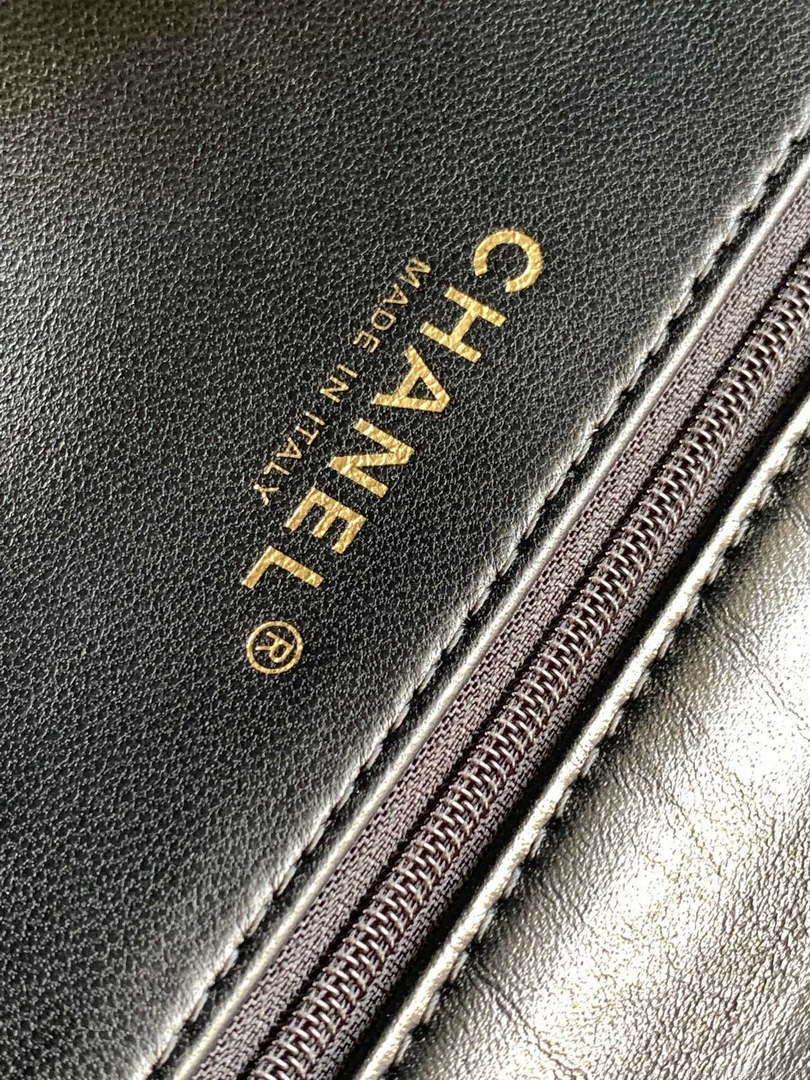 Chanel AS4199 Clutch Lambskin Gold tone Metal Black