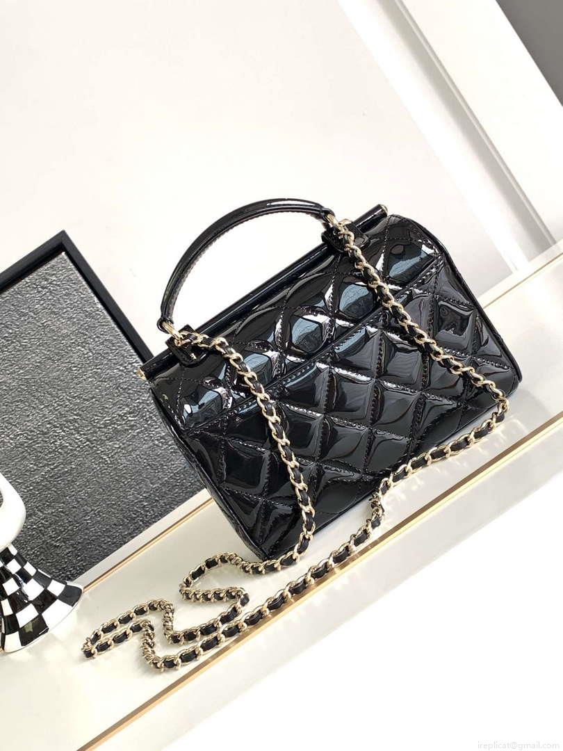 Chanel AS4511 Patent Calfskin & Gold-Tone Metal Black