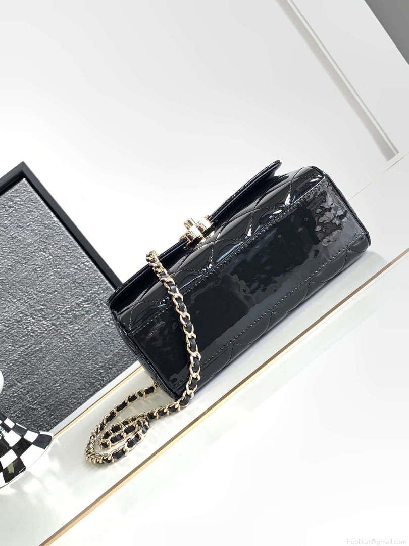 Chanel AS4511 Patent Calfskin & Gold-Tone Metal Black