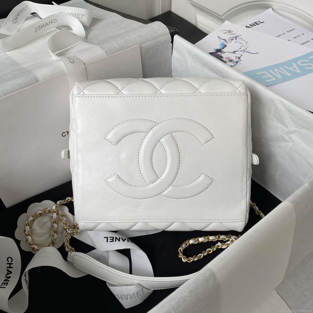 Chanel AS4201 Bag With Top Handle Calfskin White
