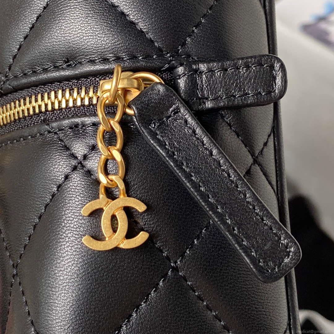 Chanel AS4201 Bag With Top Handle Calfskin Black