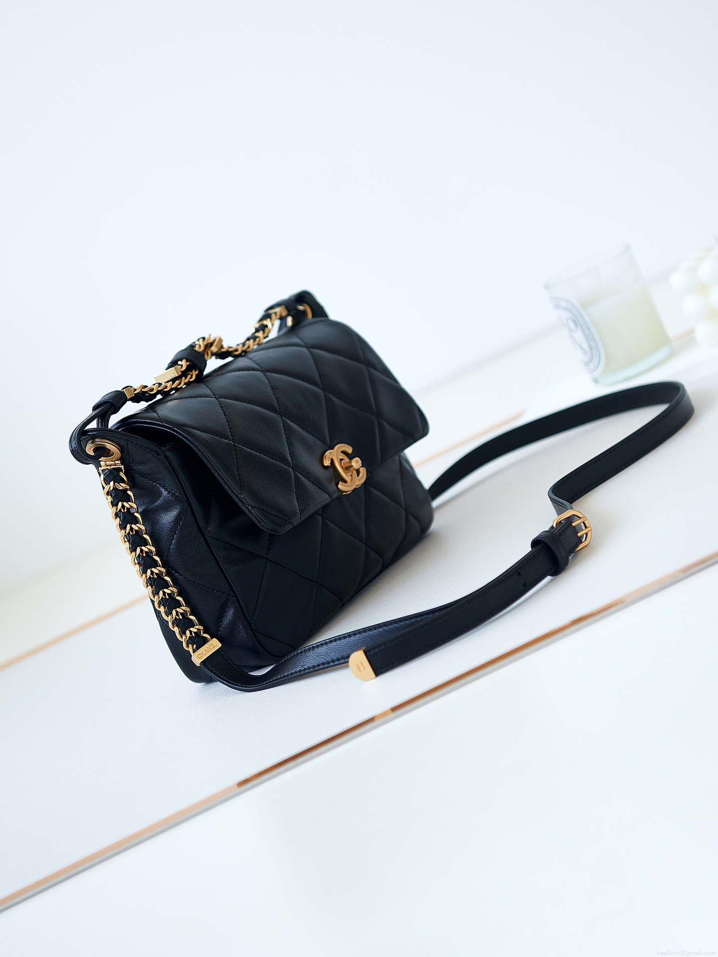 Chanel AS4305 Small Flap bag 23K Lambskin Black