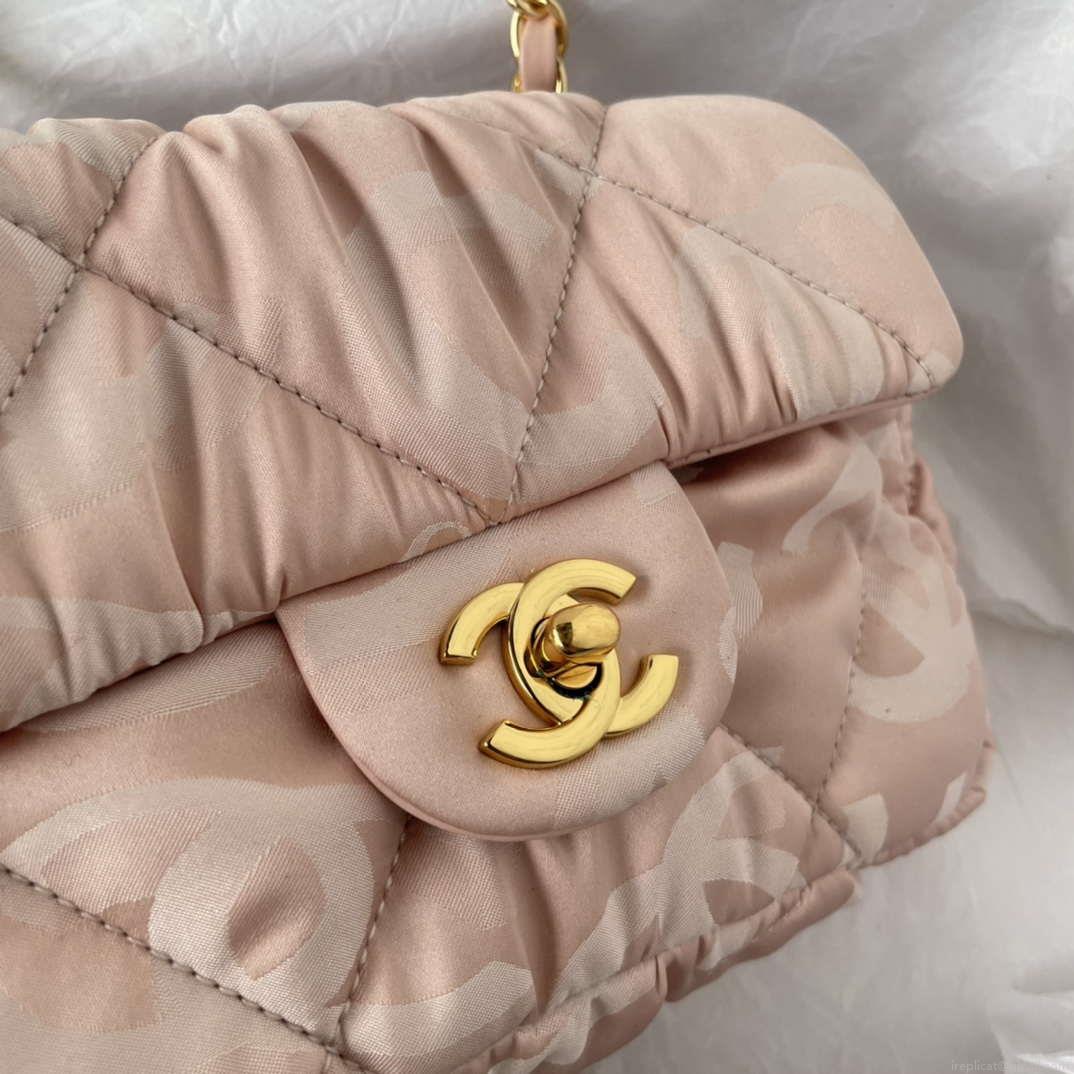 Chanel AS1115 Small Flap bag Satin fabric Pink