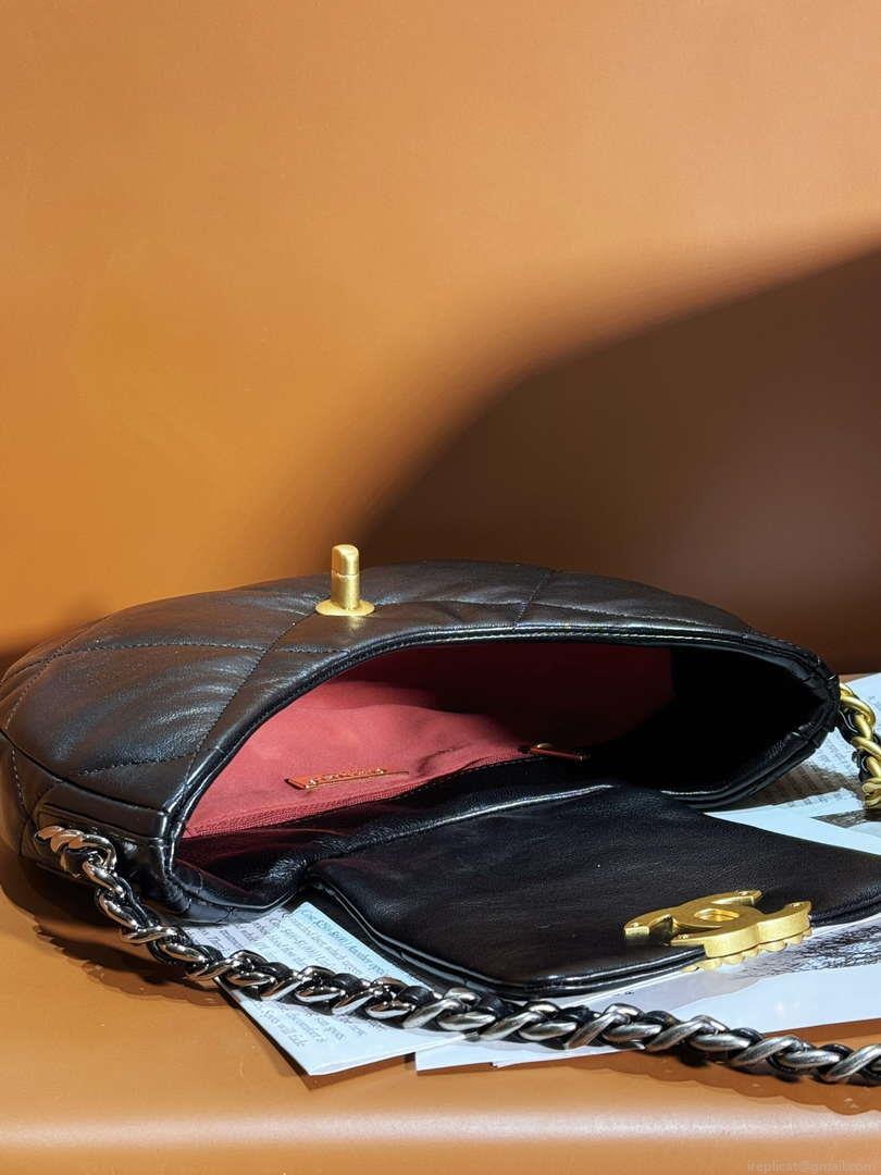 Chanel 24C AS4638 Hobo Bag Lambskin & Gold-Tone Metal Black