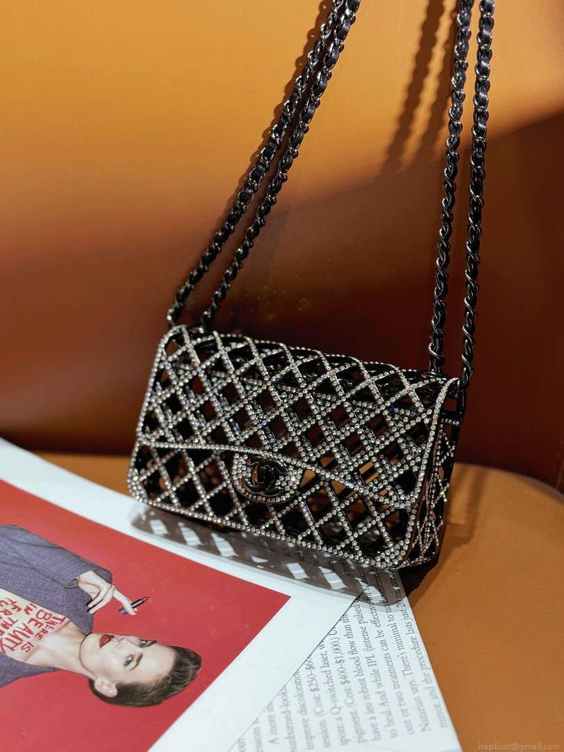 Chanel 24c collector series evening bag White Swarovski rhinestones A88810