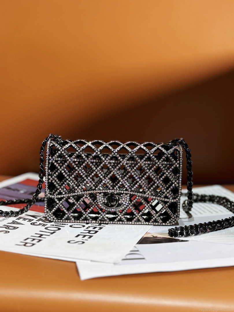Chanel 24c collector series evening bag White Swarovski rhinestones A88810
