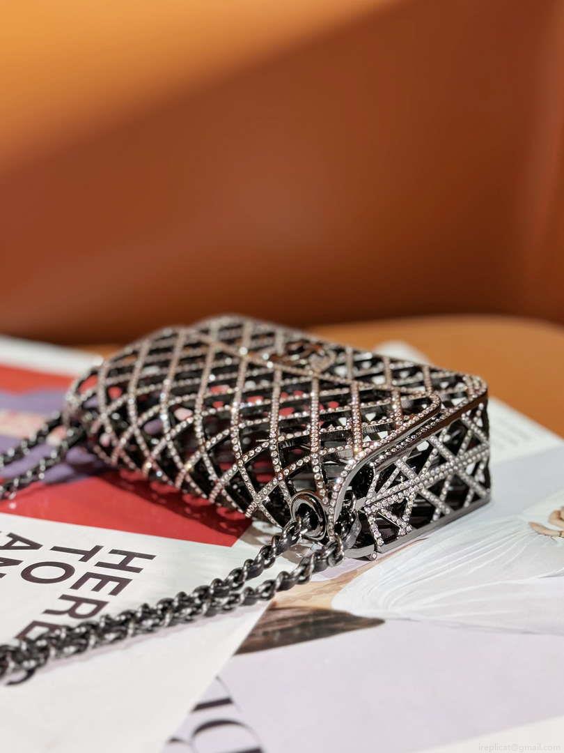 Chanel 24c collector series evening bag White Swarovski rhinestones A88810