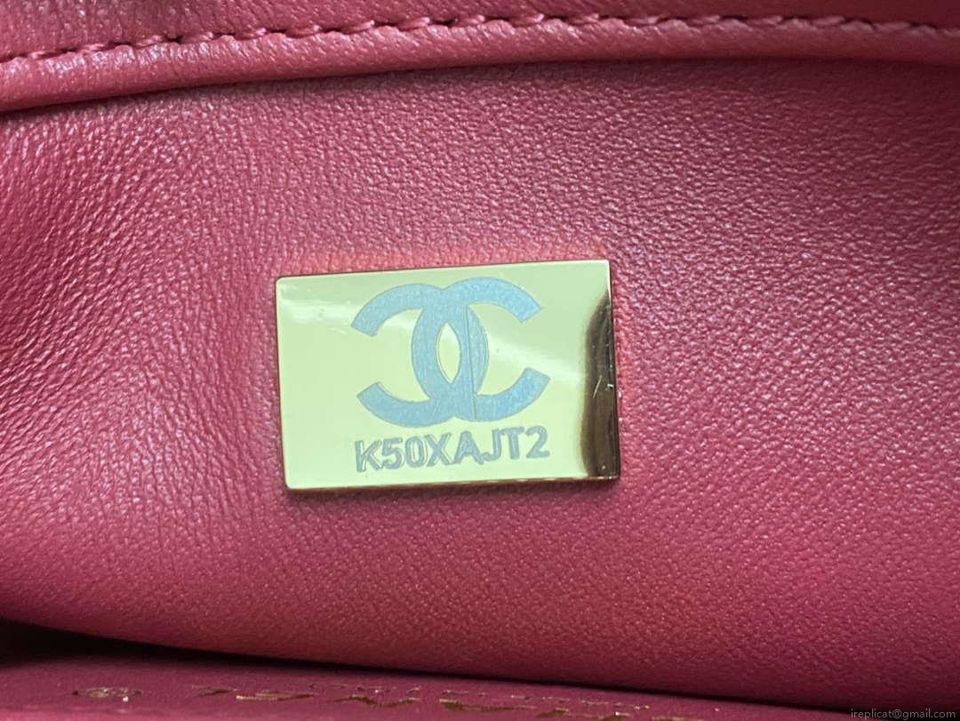 Chanel AS4654 Trendy CC Flap Bag With Top Handle Lambskin & Gold-Tone Metal Wine Red