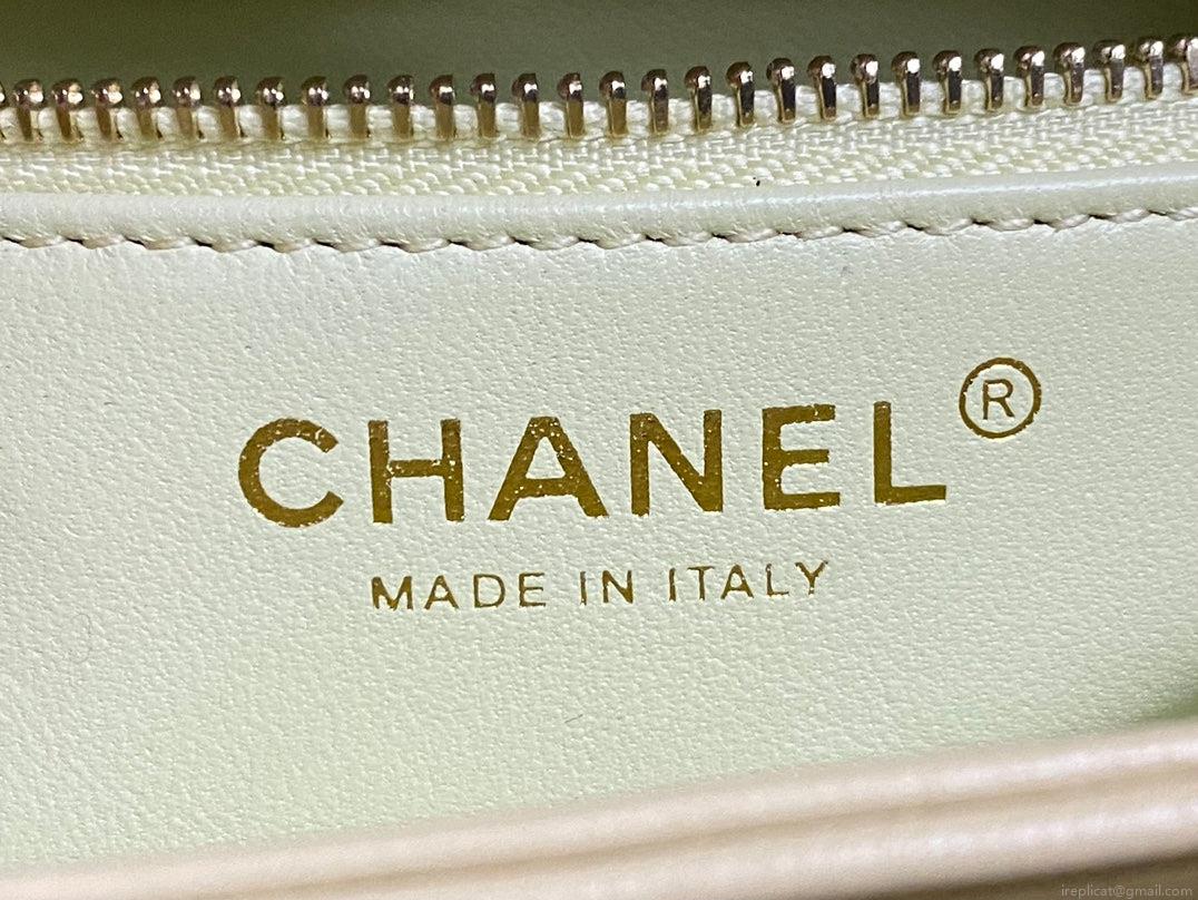 Chanel AS4654 Trendy CC Flap Bag With Top Handle Yellow Lambskin Multicolor Logo
