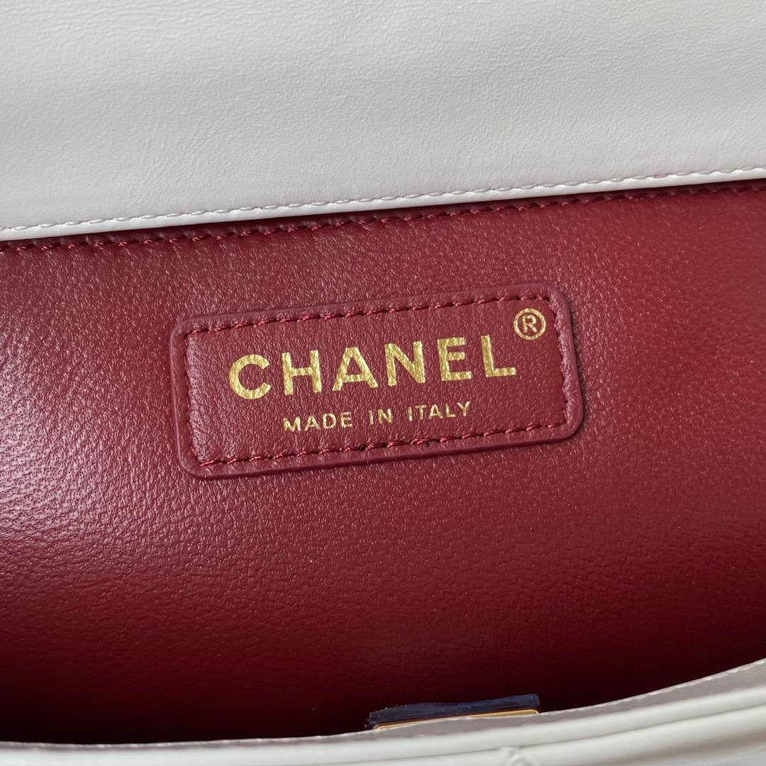 Chanel AS2649 Woc Wallet on Chain with Gold Charm Small Vintage Calfskin Bag White