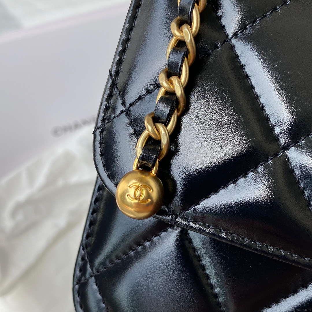 Chanel AS2649 Woc Wallet on Chain with Gold Charm Small Vintage Calfskin Bag Black