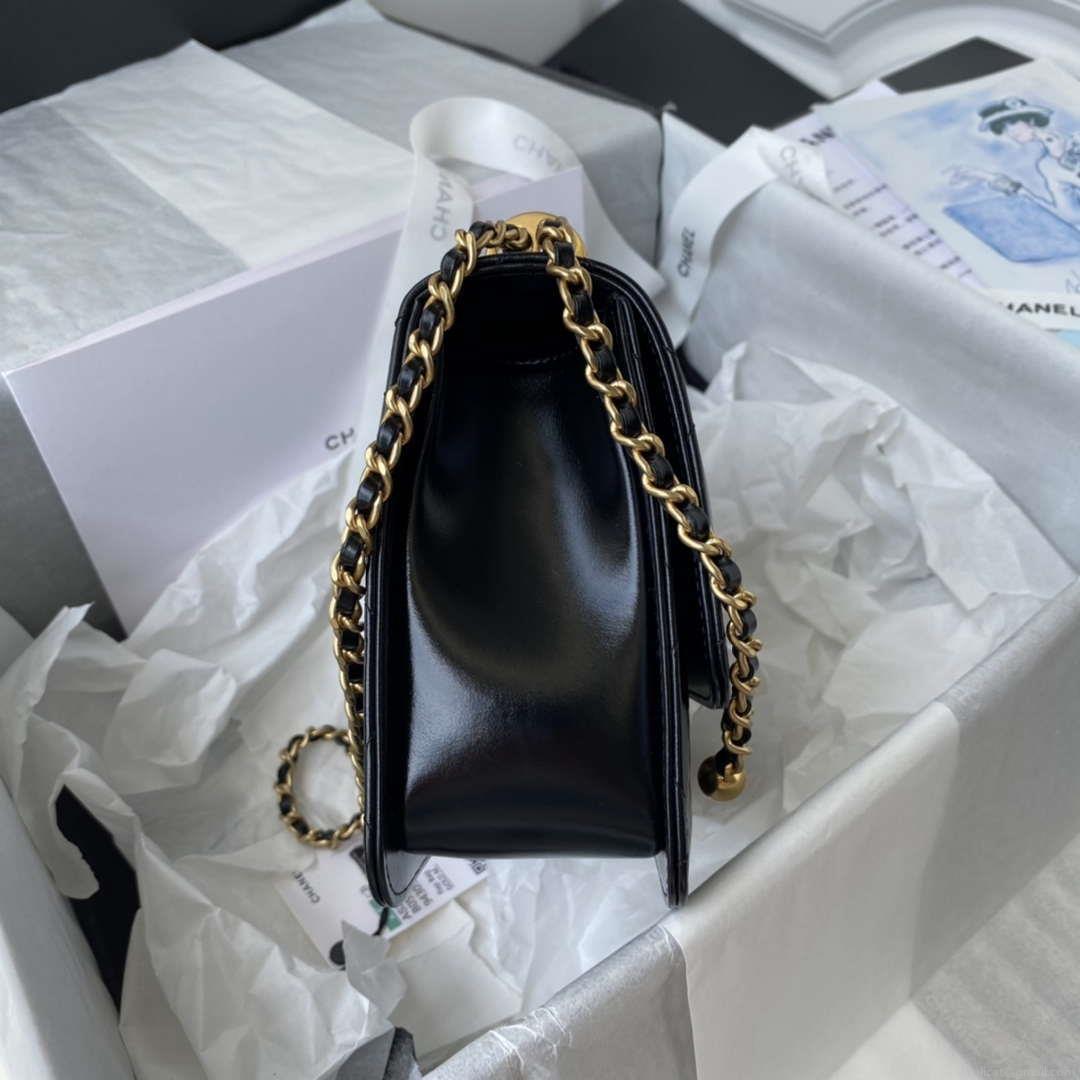 Chanel AS2649 Woc Wallet on Chain with Gold Charm Small Vintage Calfskin Bag Black