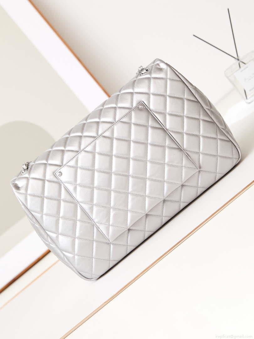 Chanel AS4661 Flap Bag CF Airport Calfskin & Silver-Tone Metal