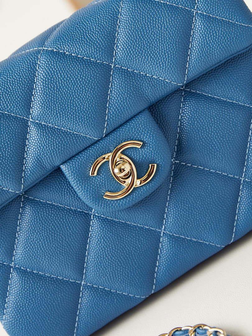 Chanel AS4711 Kelly Bag Calfskin gold tone metal Blue