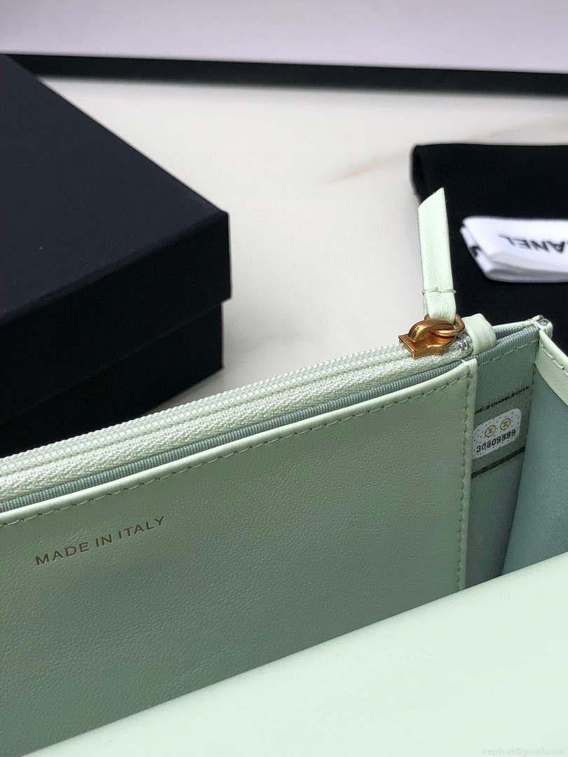 Chanel AP0957 19 Wallet on Chain Woc Shiny Lambskin Green