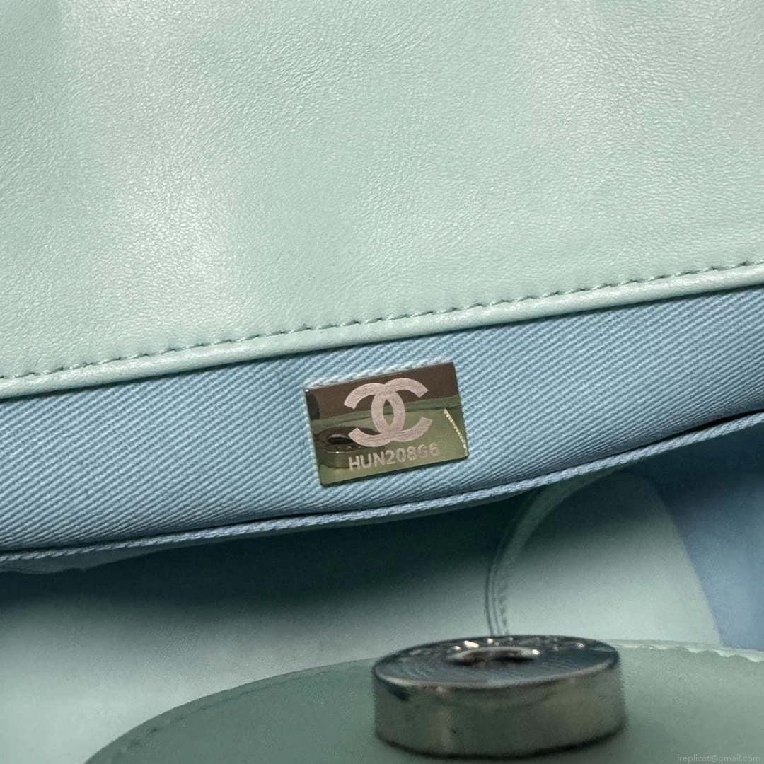 Chanel AS3351 Shopping Bag Shaded Calfskin & Silver-Tone Metal Blue & Light Blue