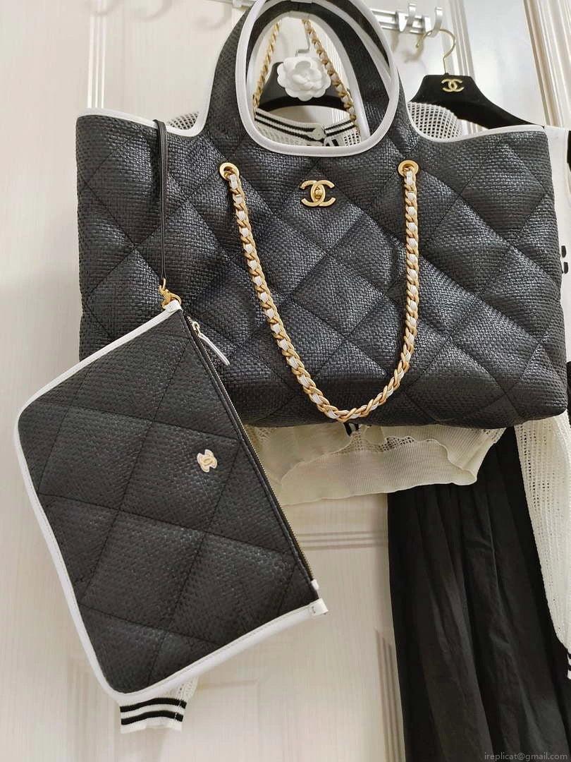 Chanel 23M Coco beach Tote Bag Black
