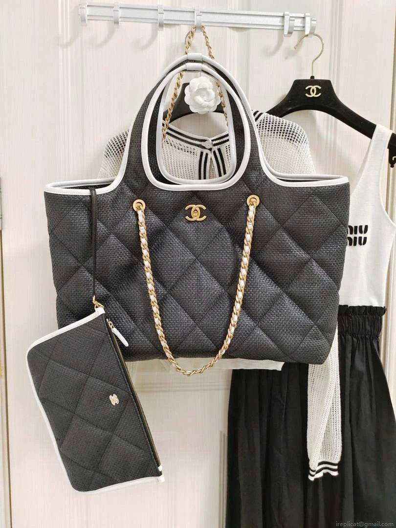 Chanel 23M Coco beach Tote Bag Black